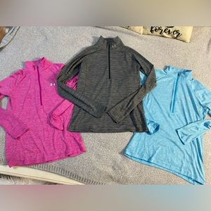 THREE Under Armor Quarter Zip Tops
